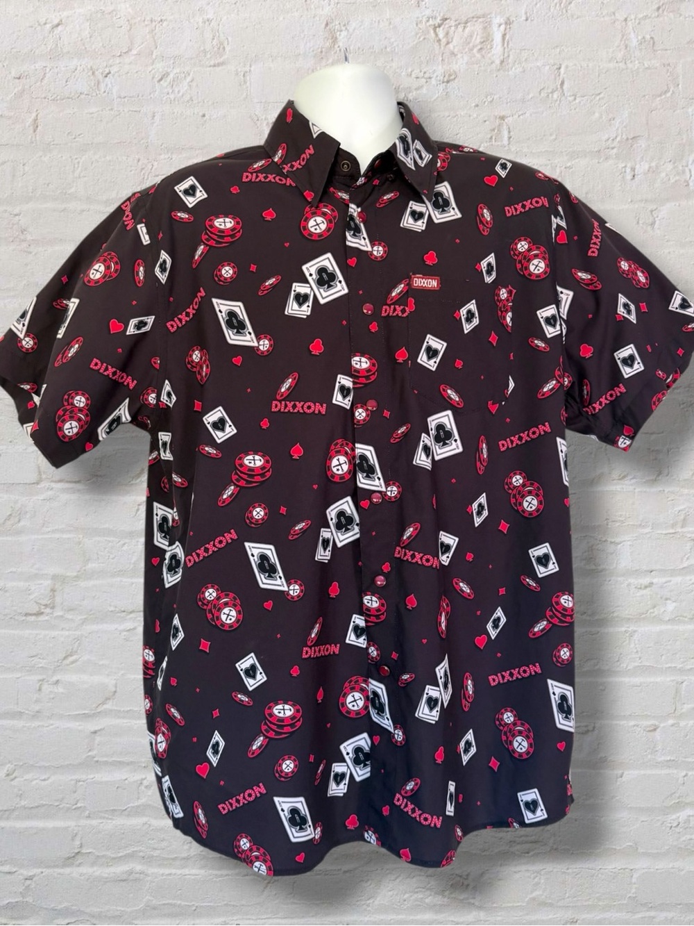 Dixxon The Hard Way Snap Front Poker Casino Party Shirt Men’s Large